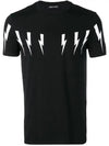 bolt print short sleeve t-shirt black - NEIL BARRETT - BALAAN 4