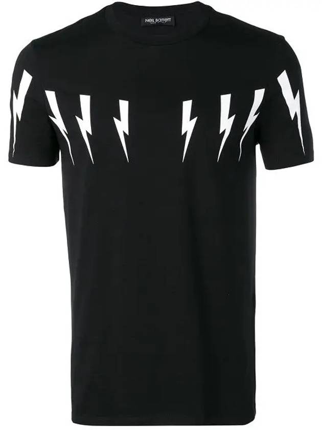 bolt print short sleeve t-shirt black - NEIL BARRETT - BALAAN 4