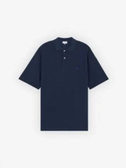 Bold Fox Head Patch Oversized Polo Shirt Navy - MAISON KITSUNE - BALAAN 2