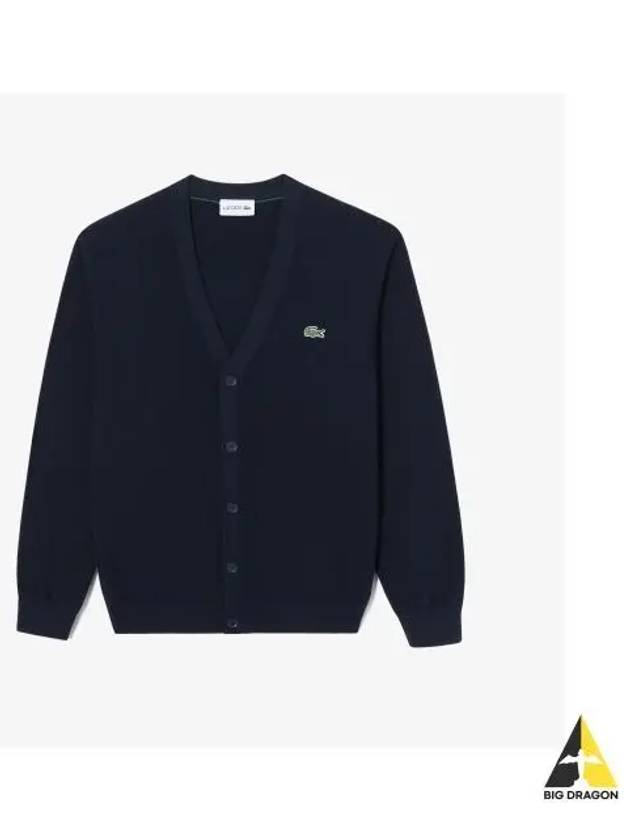 Men s Pique Tissue Cardigan Navy - LACOSTE - BALAAN 1