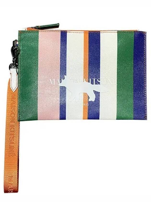 Profile Fox Stripe Canvas Strap Clutch Bag - MAISON KITSUNE - BALAAN 2