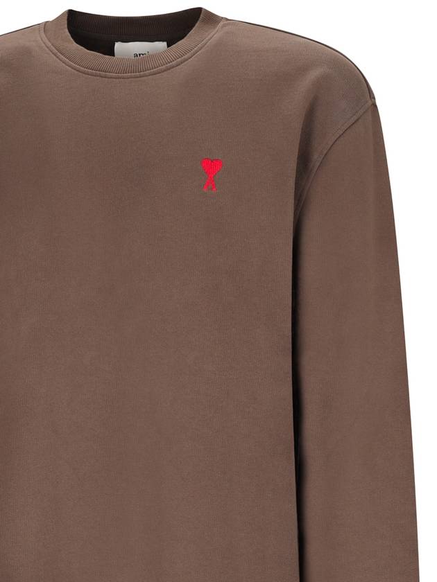 De Coeur Embossed Logo Crewneck Sweatshirt Brown - AMI - BALAAN 4