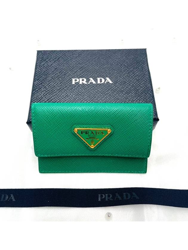 Saffiano triangle logo snap card wallet mango 1MF028 - PRADA - BALAAN 1