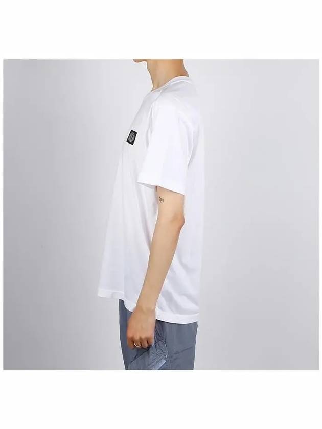 Logo Patch Short Sleeves T-Shirt White - STONE ISLAND - BALAAN 4