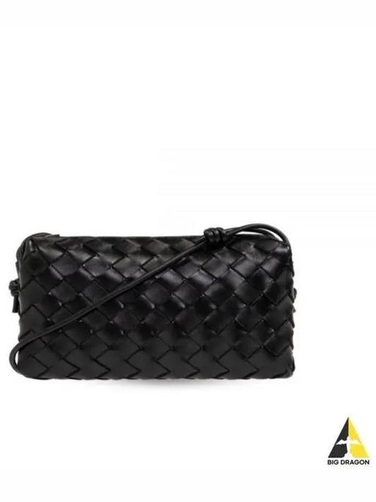 Intrecciato Small Leather Cross Bag Black - BOTTEGA VENETA - BALAAN 2