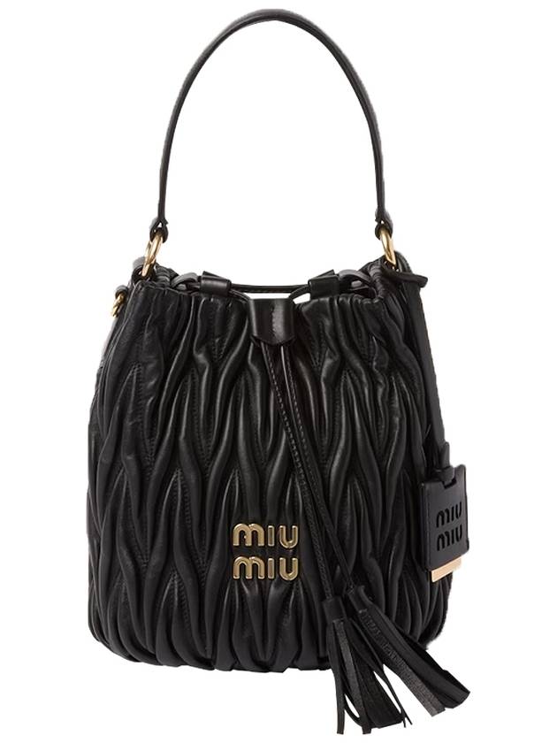 Matelasse Nappa Leather Bucket Bag Black - MIU MIU - BALAAN 2