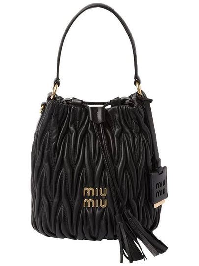 Matelasse Nappa Leather Bucket Bag Black - MIU MIU - BALAAN 2