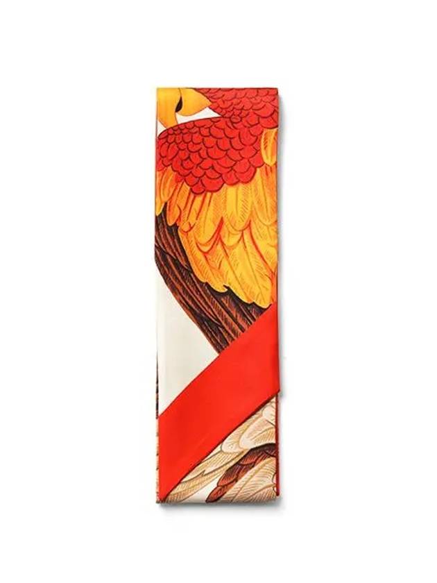 Parrot Print Slik Scarf Red - SALVATORE FERRAGAMO - BALAAN 5