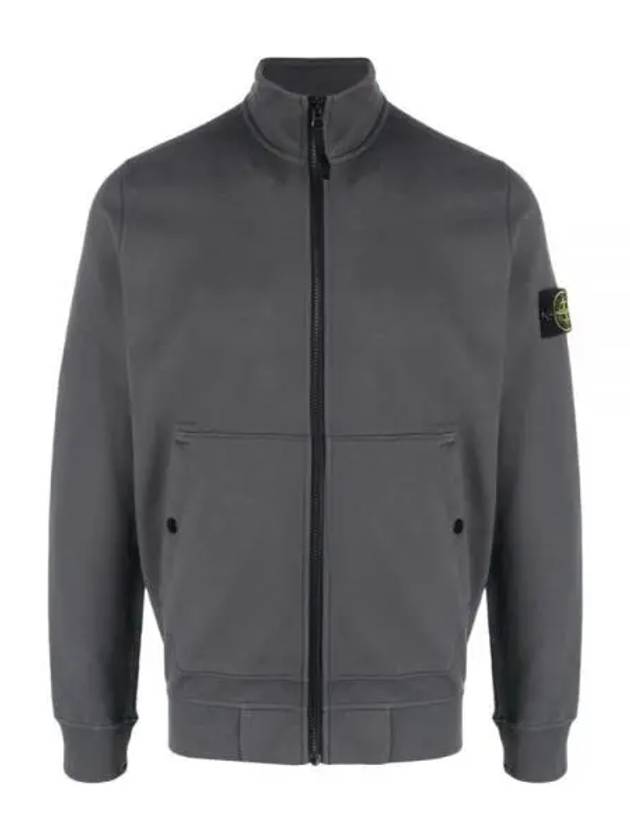 Men's Wappen Patch Cotton Zip Up Jacket Grey - STONE ISLAND - BALAAN 2