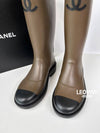 CC logo two tone rain boots rubber khaki black size 37 G45838 - CHANEL - BALAAN 4
