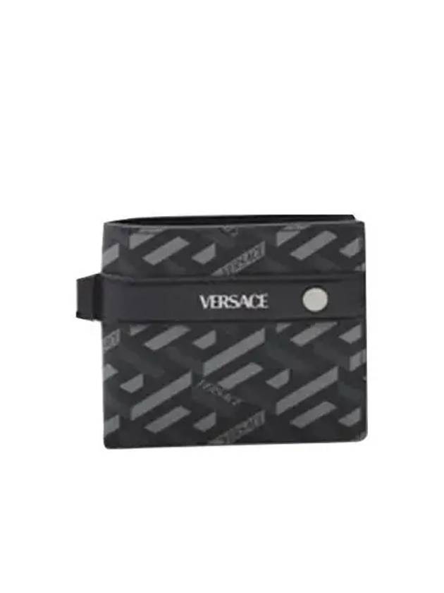 Signature Strap Half Wallet Black Multi 1002853 1A014445 B05E - VERSACE - BALAAN 1