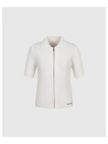 TRAVISMATHEW Women s Short Sleeve Full Zip Up Sweater White - TRAVIS SCOTT - BALAAN 1