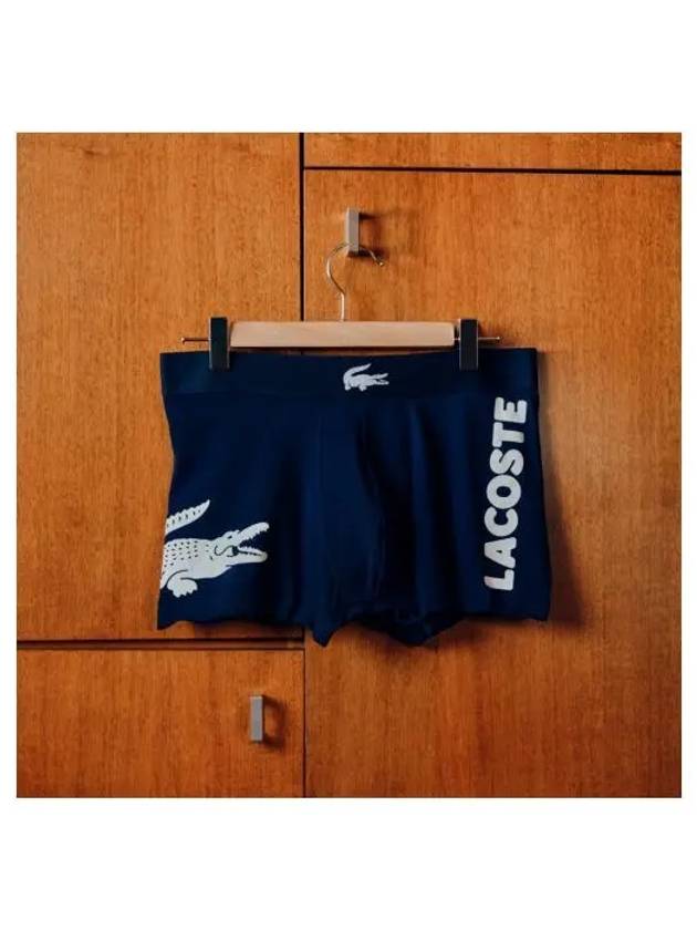 Men s Mismatched Stretch Cotton Trunks 3 Pack Navy - LACOSTE - BALAAN 1