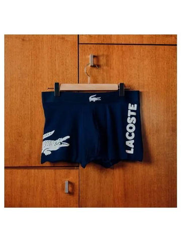 Men s Mismatched Stretch Cotton Trunks 3 Pack Navy - LACOSTE - BALAAN 1