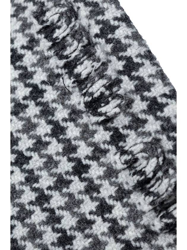 Houndstooth Check Mini A-Line Skirt White Black - MIU MIU - BALAAN 4