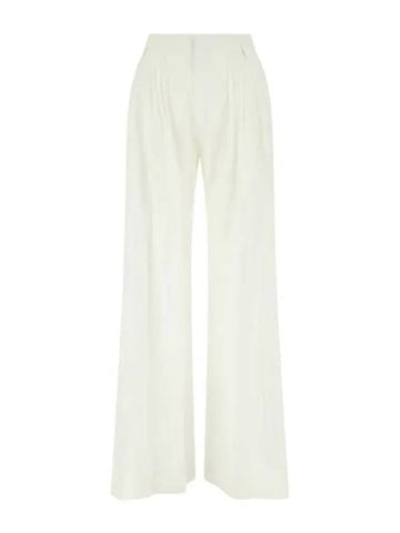 high waist linen wide pants white - CHLOE - BALAAN 1