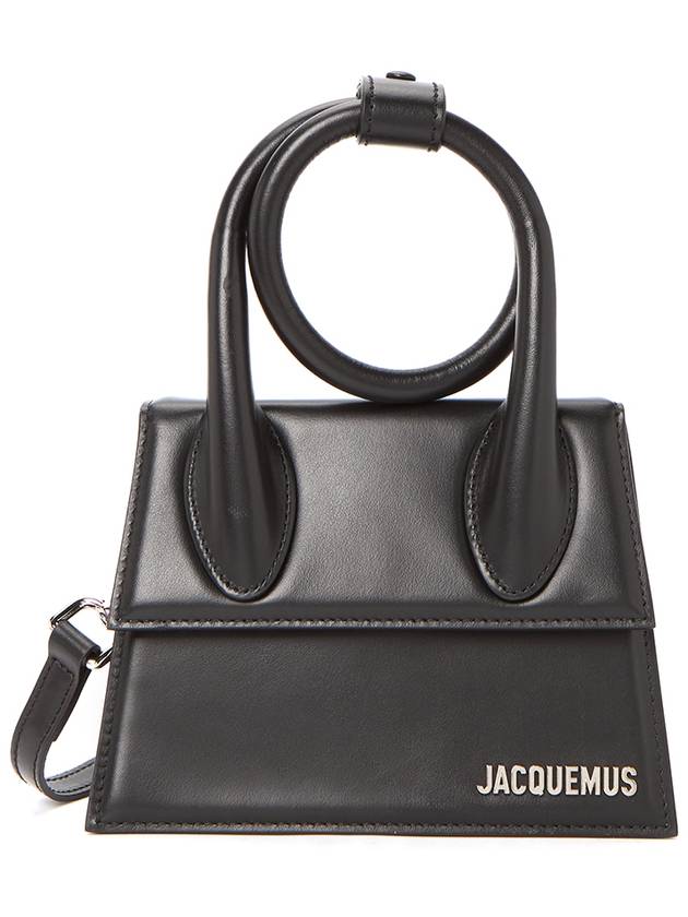 Le Chiquito Noeud Coiled Leather Tote Bag Black - JACQUEMUS - BALAAN 1