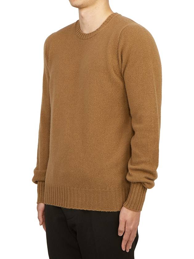 Crew Neck Lambswool Knit Top Brown - DRUMOHR - BALAAN 3