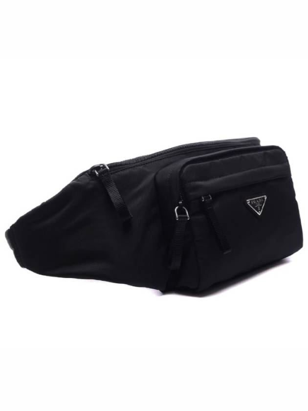 Testo triangle logo belt bag biker black 2VL005 2A6D - PRADA - BALAAN 1