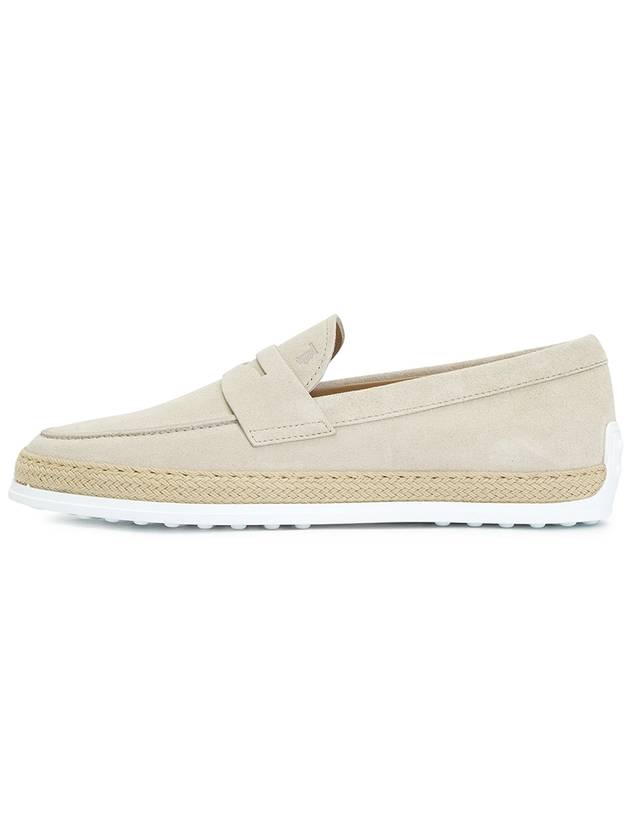 Suede Penny Loafer Beige - TOD'S - BALAAN 4