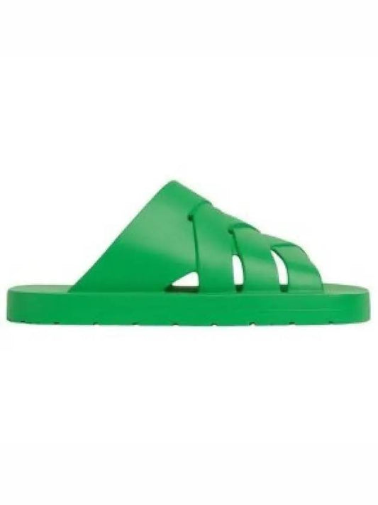 Flintston Intrecciato Matte Rubber Sandals Parakeet - BOTTEGA VENETA - BALAAN 2