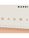 Saffiano Two-Tone Zipper Card Wallet Lily White Pale Peach - MARNI - BALAAN 7