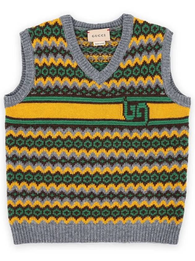 Kids Wool Jacquard Vest - GUCCI - BALAAN 4