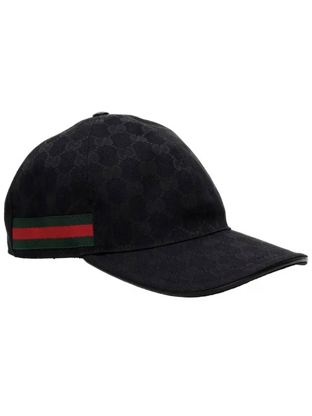 Original GG Web Supreme Canvas Baseball Ball Cap Black - GUCCI - BALAAN 3