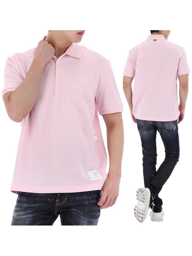 Classic Pique 4 Bar Short Sleeve PoloShirt Pink - THOM BROWNE - BALAAN 2