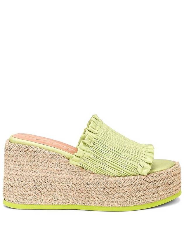 Ganni Tender Shoots Smock Espadrille Wedge Sandals, Brand Size 37 ( US Size 7 ) - GANNI - BALAAN 1