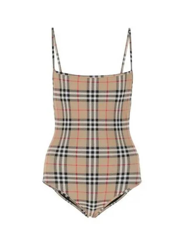 Women's Vintage Check One-Piece Swimsuit Beige - BURBERRY - BALAAN 2