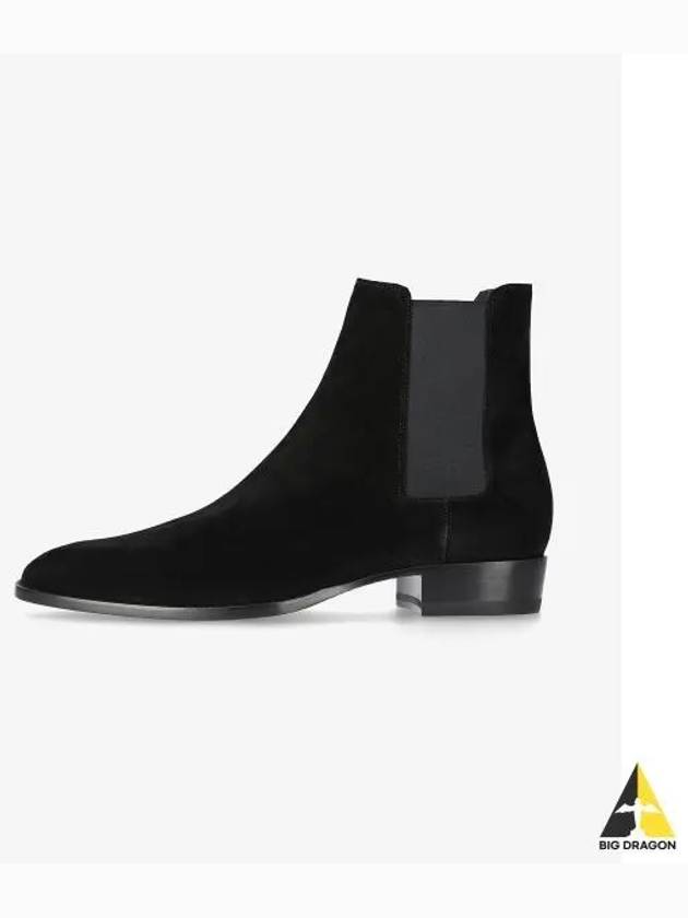 Suede Classic Wyatt Chelsea Boots Black - SAINT LAURENT - BALAAN 2