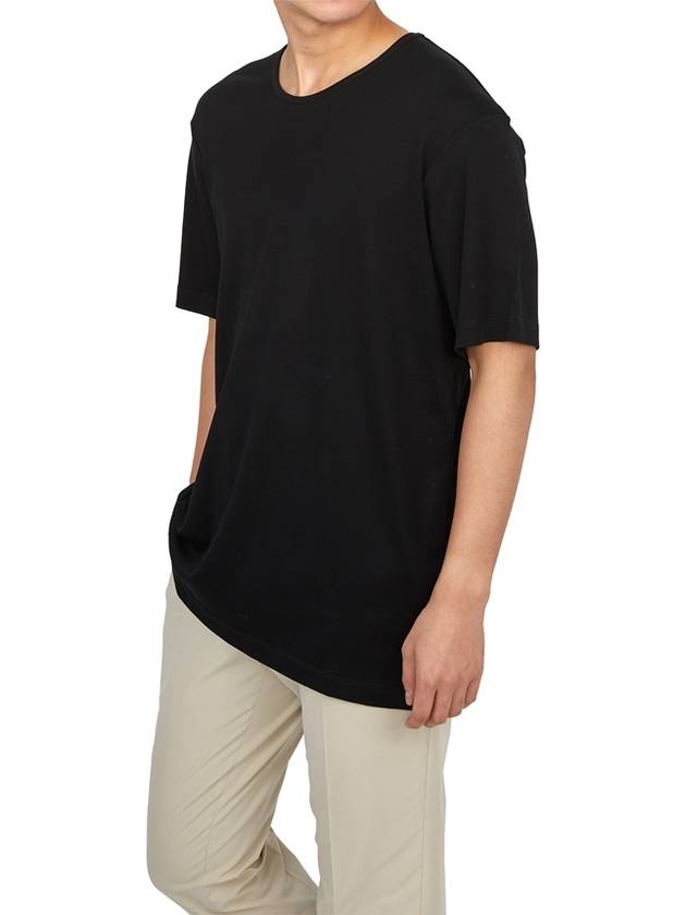 Rib U Neck Short Sleeve T-Shirt Black - LEMAIRE - BALAAN 5