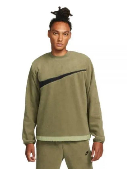 Fleece Winterized Crew Sweatshirt Olive - NIKE - BALAAN 2