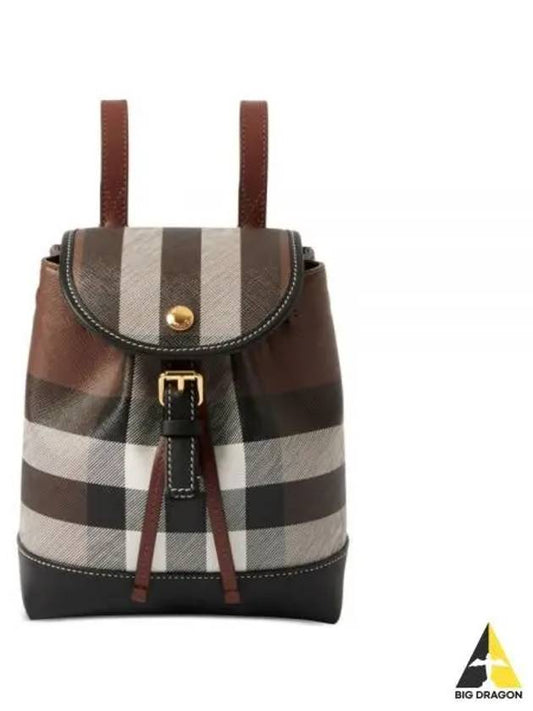 Check Mini Backpack Dark Brown - BURBERRY - BALAAN 2