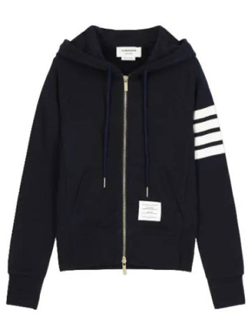 diagonal zip up hood navy - THOM BROWNE - BALAAN 1