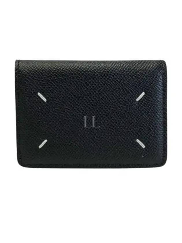 Four Stitch Logo Leather Half Wallet Black - MAISON MARGIELA - BALAAN 2