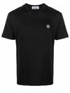 Logo Patch Short Sleeve T-Shirt Black - STONE ISLAND - BALAAN 2