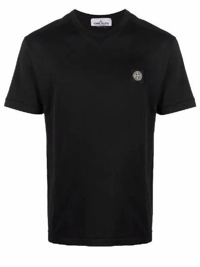 Logo Patch Short Sleeve T-Shirt Black - STONE ISLAND - BALAAN 2