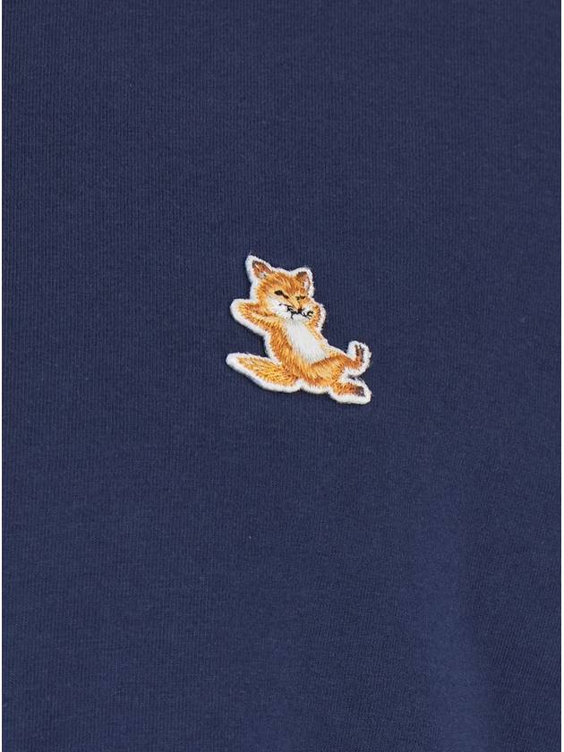 Chillax Fox Patch Regular Short Sleeve T-Shirt Navy - MAISON KITSUNE - BALAAN 4