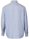 Striped Cotton Long-Sleeve Shirt Blue - GUCCI - BALAAN 3