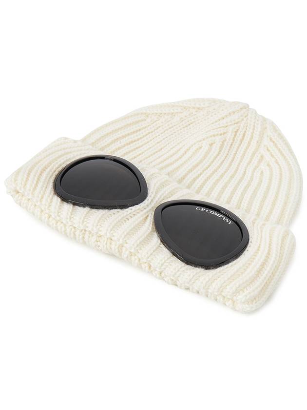 Extra Fine Merino Wool Goggle Beanie White - CP COMPANY - BALAAN 4