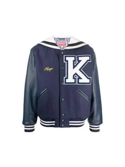 Men's Sailor Varsity Wool Jacket Navy - KENZO - BALAAN 2