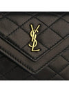 Gaby Logo Quilted Lambskin Card Wallet Black - SAINT LAURENT - BALAAN 4