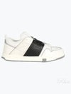 Open Skate Leather Fabric Low Top Sneakers White Black - VALENTINO - BALAAN 2