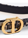 30 Montaigne Gold Hardware Jacquard Reversible Leather Belt Black Blue - DIOR - BALAAN 3