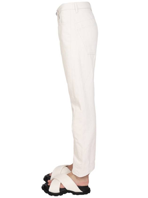 Women's Loose Fit Casual Straight Pants White - JIL SANDER - BALAAN 4