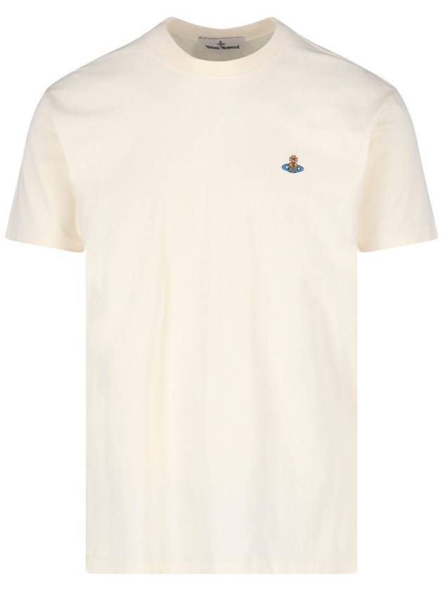 Chest ORB Logo Short Sleeve T-Shirt Beige - VIVIENNE WESTWOOD - BALAAN 1