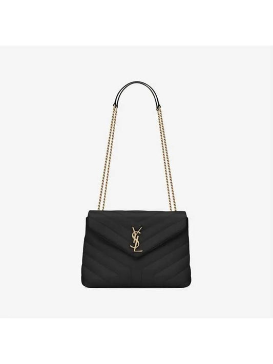 Bronze Monogram Loulou Matelasse Y Leather Small Shoulder Bag Black - SAINT LAURENT - BALAAN 2