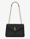 Bronze Monogram Loulou Matelasse Y Leather Small Shoulder Bag Black - SAINT LAURENT - BALAAN 2